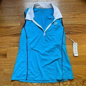 Kinona waistline winner sleeveless golf top in turquoise size XS